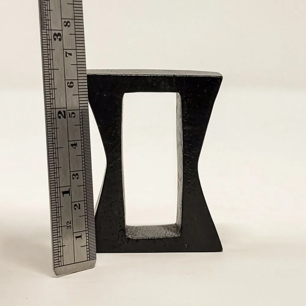 West Elm Dark Wood Napkin Rings Set of 4 Modern Square Table Decor